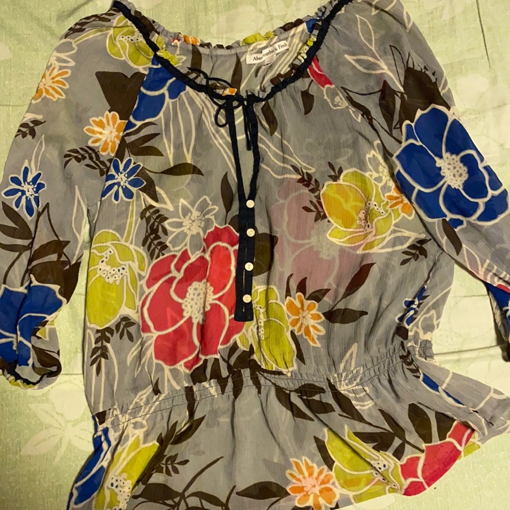 Floral see through blouse